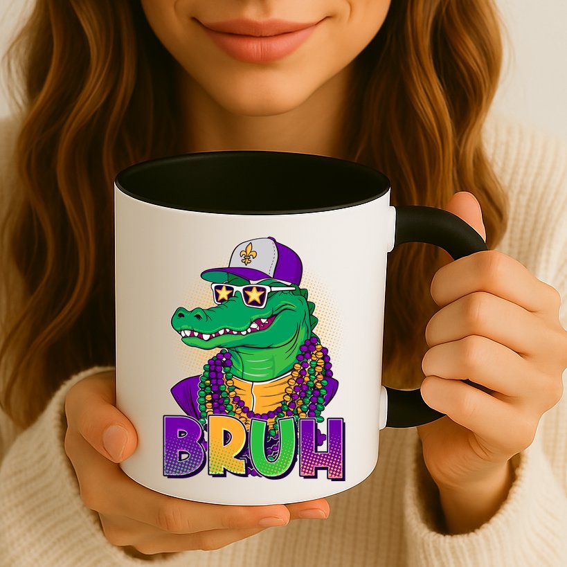 Funny Mardi Gras Bruh Alligator Mug
