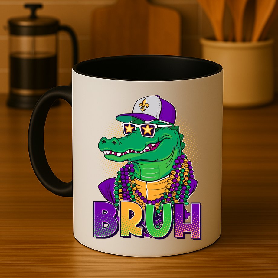 Funny Mardi Gras Bruh Alligator Mug