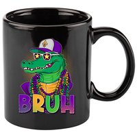 Funny Mardi Gras Bruh Alligator 11oz C Handle Ceramic Mug