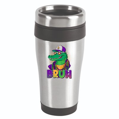 Funny Mardi Gras Bruh Alligator 16oz Travel Tumbler
