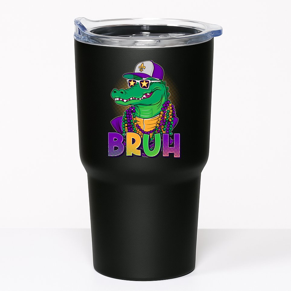 Funny Mardi Gras Bruh Alligator Tumbler