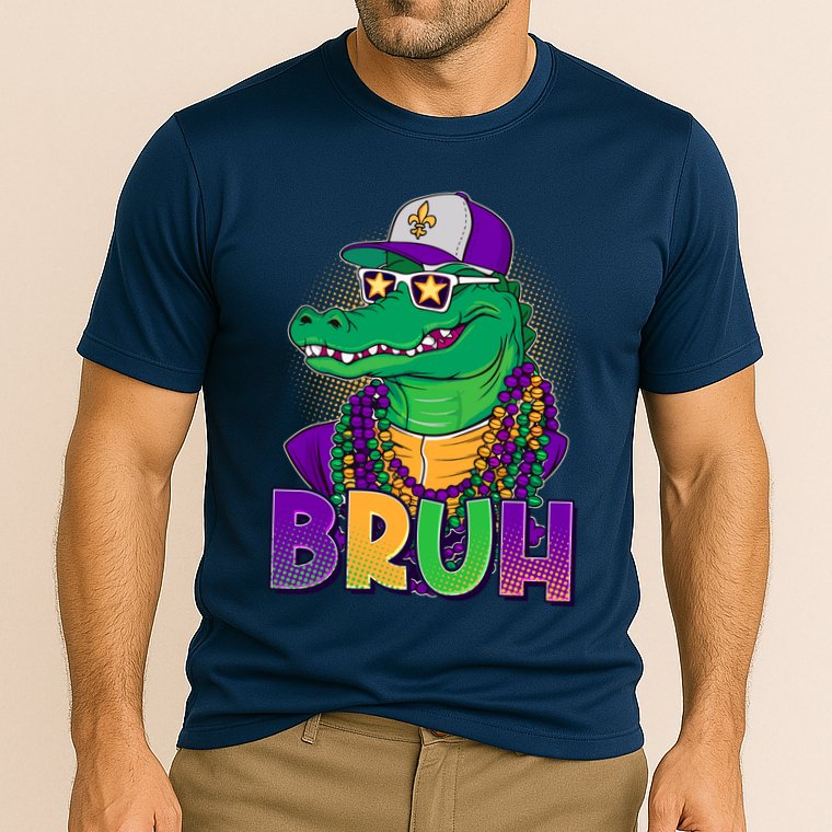 Funny Mardi Gras Bruh Alligator Cooling Performance Crew T-Shirt