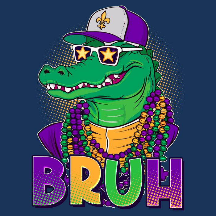 Funny Mardi Gras Bruh Alligator Cooling Performance Crew T-Shirt