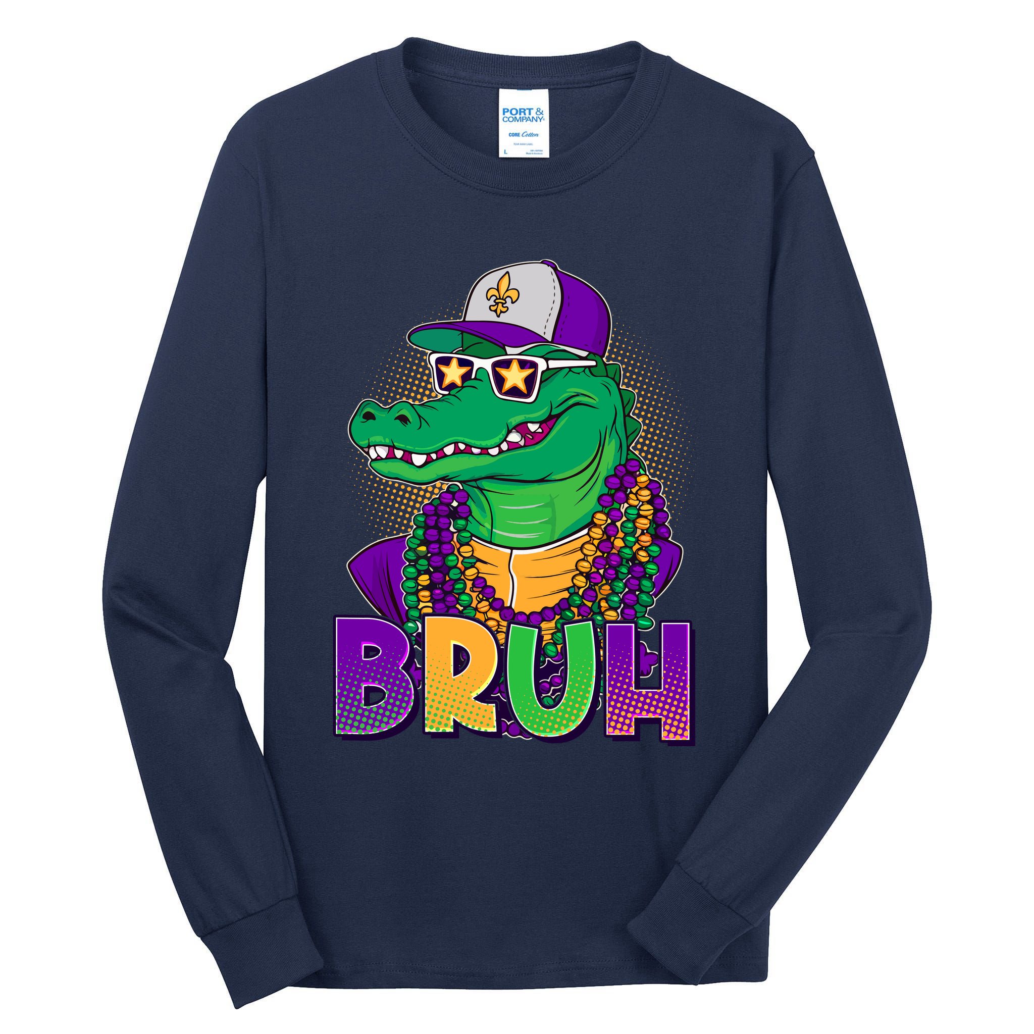 Funny Mardi Gras Bruh Alligator Tall Long Sleeve T-Shirt