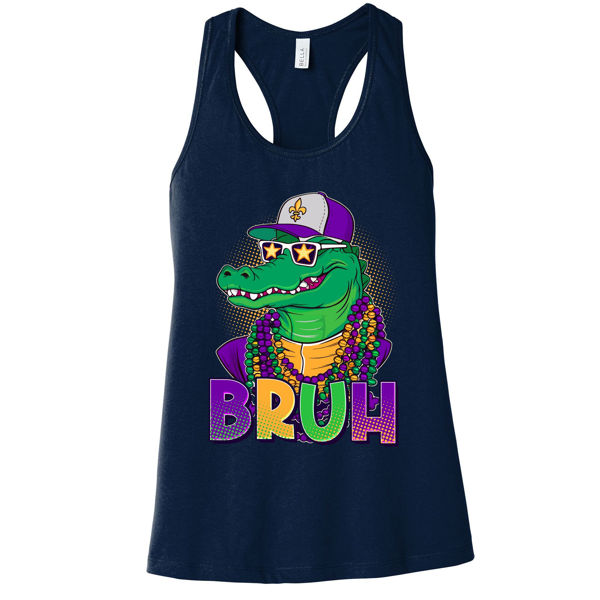 Funny Mardi Gras Bruh Alligator Womens Tank Top