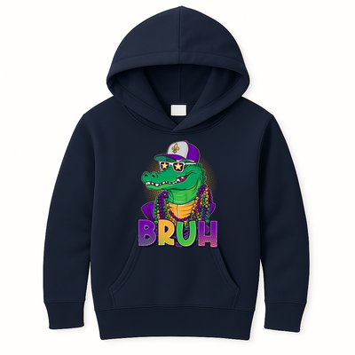 Funny Mardi Gras Bruh Alligator Kids Hoodie
