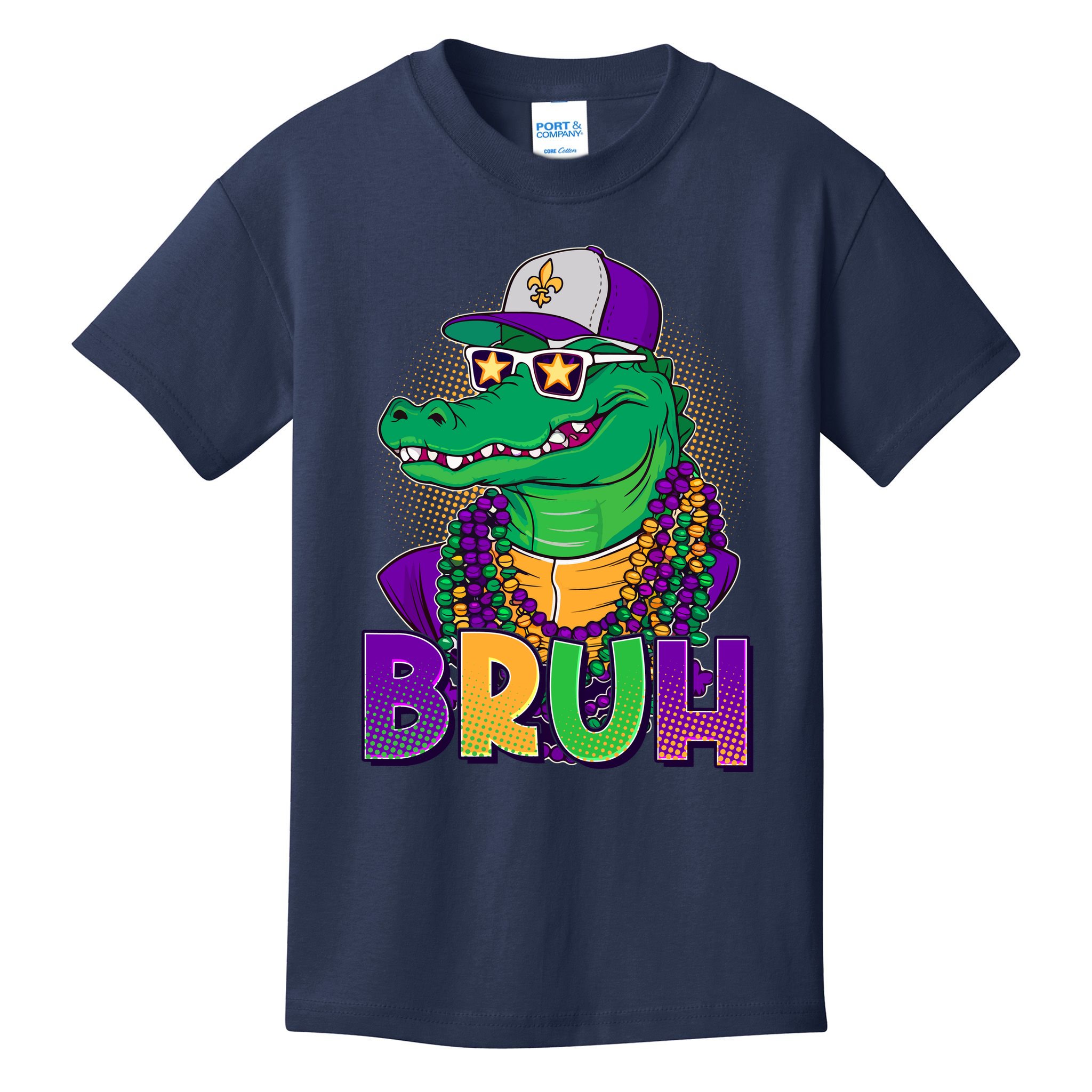 Funny Mardi Gras Bruh Alligator Kids T-Shirt