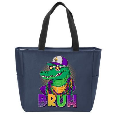 Funny Mardi Gras Bruh Alligator Zip Tote Bag