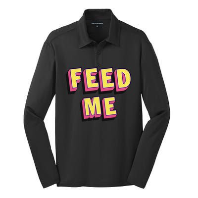 Feed Me Gift Silk Touch Performance Long Sleeve Polo