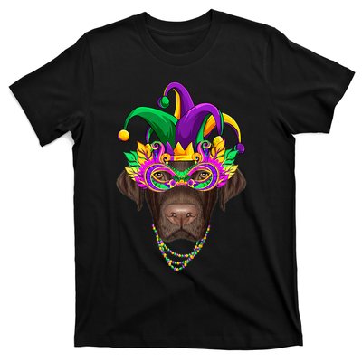 Funny Mardi Gras Labrador Dog Mardi Gras Beads Party T-Shirt