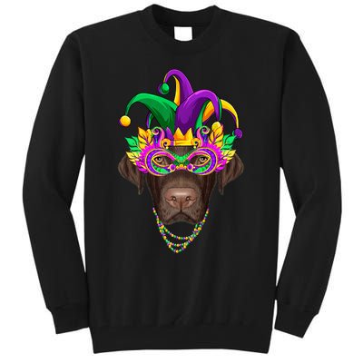 Funny Mardi Gras Labrador Dog Mardi Gras Beads Party Tall Sweatshirt