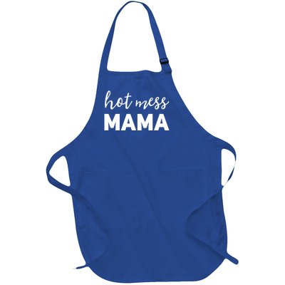 Funny Mom Great Gift With Sayings Mothers Day Gift Hot Mess Mama Gift Full-Length Apron With Pockets