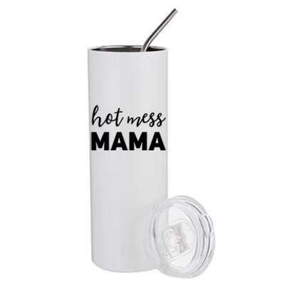 Funny Mom Great Gift With Sayings Mothers Day Gift Hot Mess Mama Gift Stainless Steel Tumbler