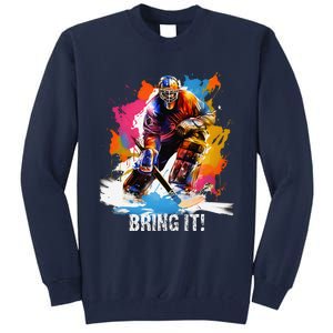 Funny My Goal Is To Deny Yours Hockey Goalie Ice Hockey Tall Sweatshirt