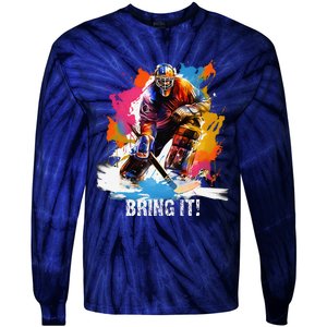 Funny My Goal Is To Deny Yours Hockey Goalie Ice Hockey Tie-Dye Long Sleeve Shirt