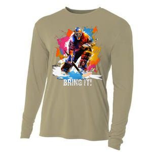 Funny My Goal Is To Deny Yours Hockey Goalie Ice Hockey Cooling Performance Long Sleeve Crew