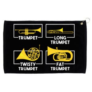 Funny Musician Gift Musical Instrument Trumpeter Trumpet Grommeted Golf Towel