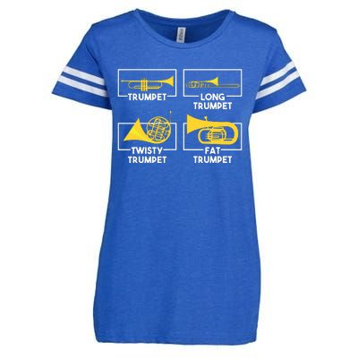 Funny Musician Gift Musical Instrument Trumpeter Trumpet Enza Ladies Jersey Football T-Shirt