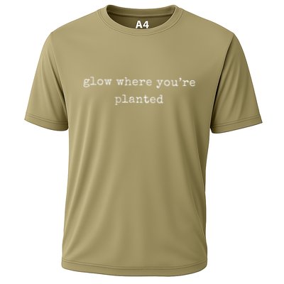 Funny Motivational Glow Up But Stay Grounded Cooling Performance Crew T-Shirt