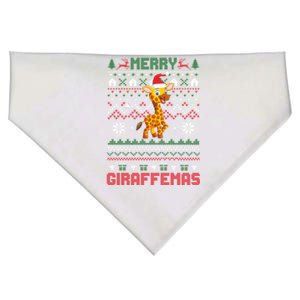 Funny Merry Giraffetmas Ugly Christmas Giraffe Gift USA-Made Doggie Bandana