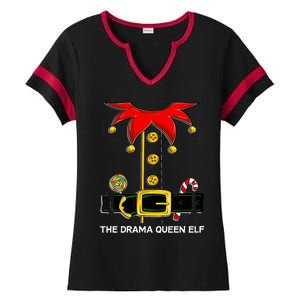 Family Matching Group The Drama Queen Elf Christmas Funny Gift Ladies Halftime Notch Neck Tee