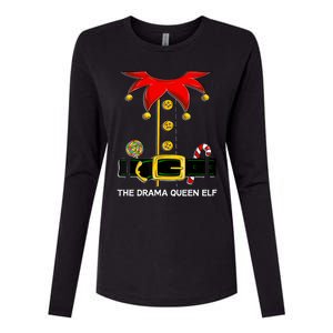 Family Matching Group The Drama Queen Elf Christmas Funny Gift Womens Cotton Relaxed Long Sleeve T-Shirt