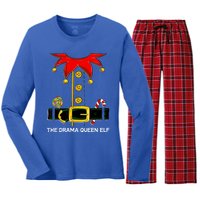 Family Matching Group The Drama Queen Elf Christmas Funny Gift Women's Long Sleeve Flannel Pajama Set 