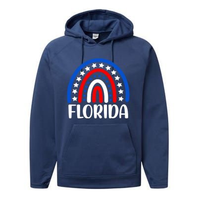 Florida Meaningful Gift I Love Florida Usa Gift Performance Fleece Hoodie