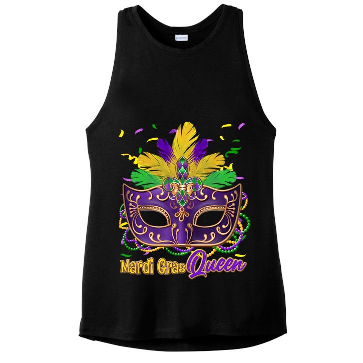 Festive Mardi Gras Queen Ladies PosiCharge Tri-Blend Wicking Tank