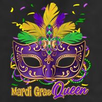 Festive Mardi Gras Queen 7 Panel Mesh Trucker Snapback Hat