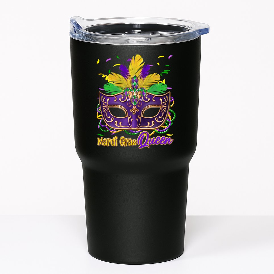 Festive Mardi Gras Queen Tumbler
