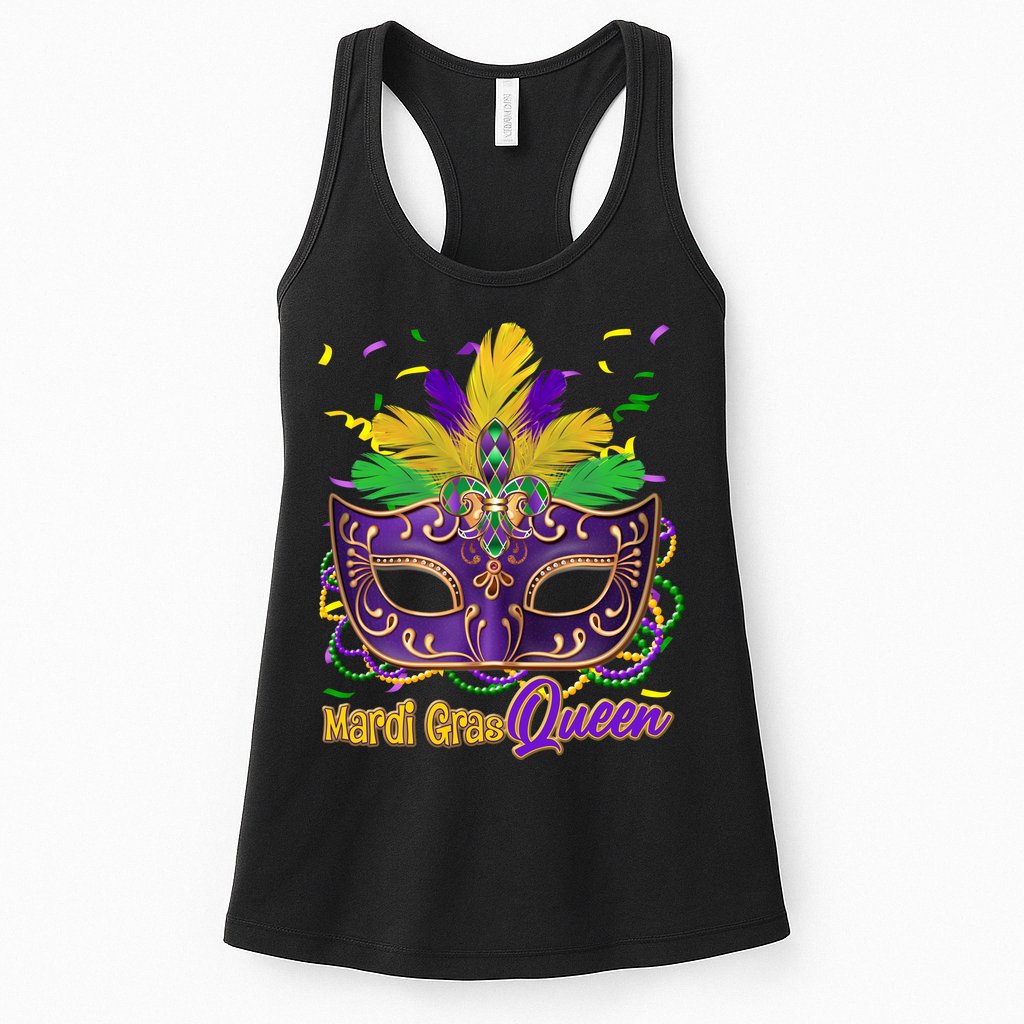 Festive Mardi Gras Queen Womens Tank Top