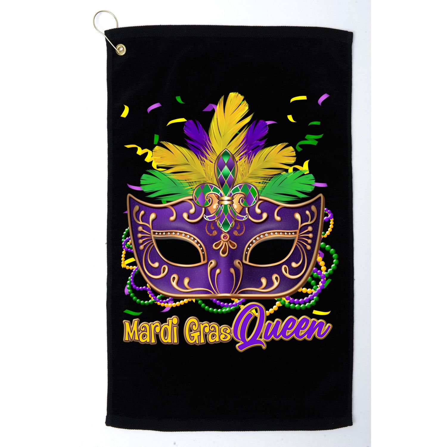 Festive Mardi Gras Queen Golf Towel