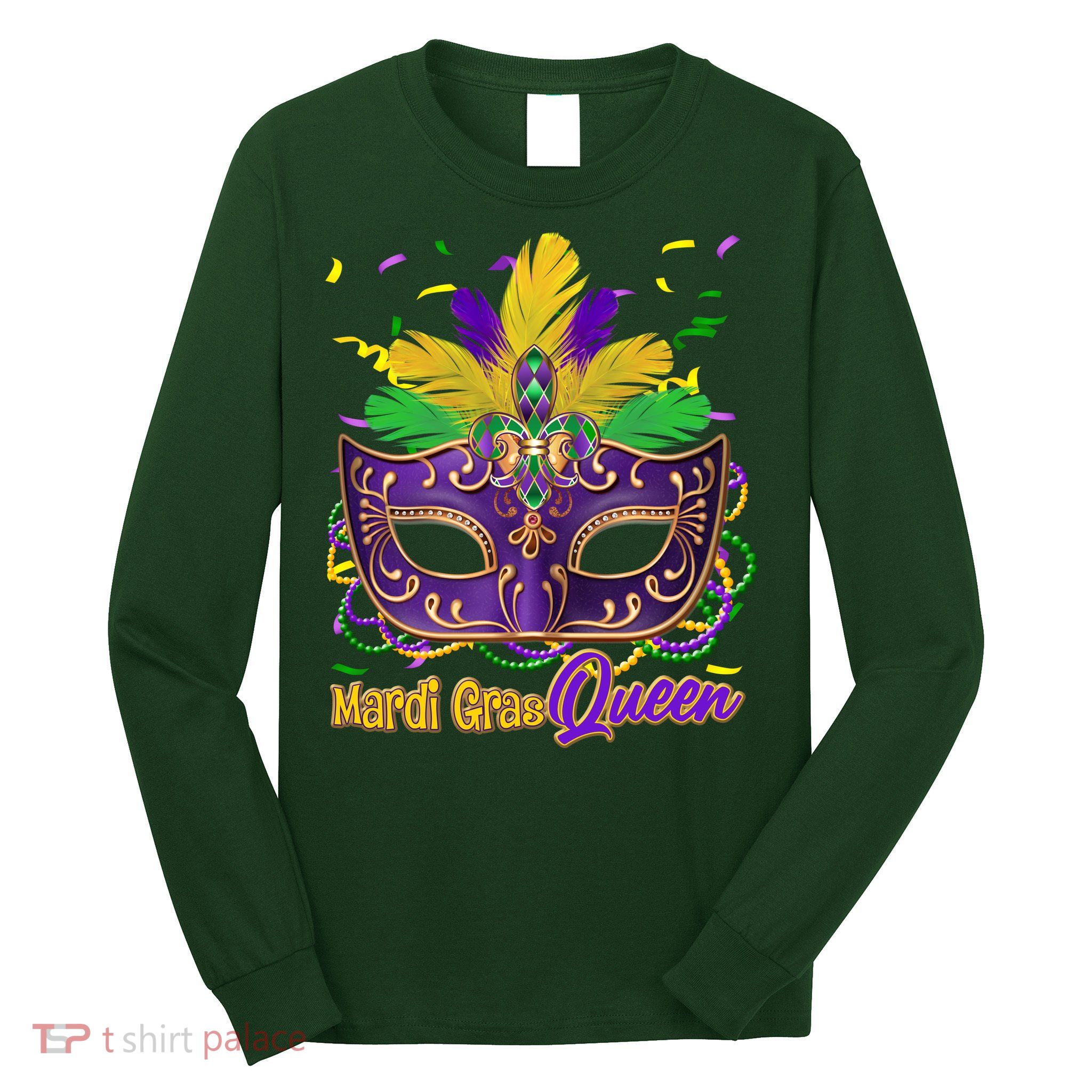Festive Mardi Gras Queen Long Sleeve Shirt