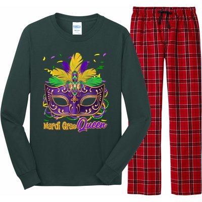 Festive Mardi Gras Queen Long Sleeve Pajama Set