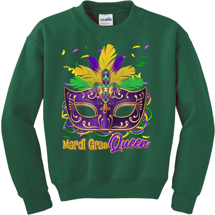 Festive Mardi Gras Queen Kids Sweatshirt