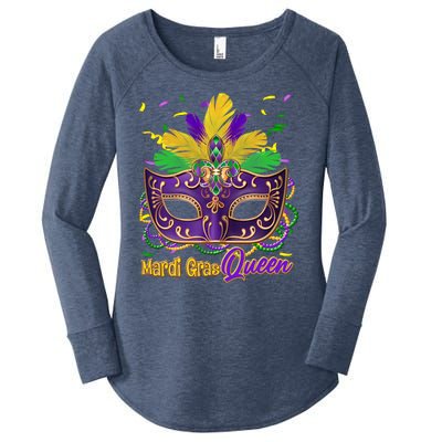 Festive Mardi Gras Queen Women's Perfect Tri Tunic Long Sleeve Shirt