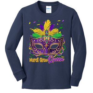 Festive Mardi Gras Queen Kids Long Sleeve Shirt