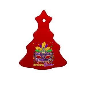 Festive Mardi Gras Queen Ceramic Tree Ornament