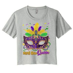 Festive Mardi Gras Queen Women's Crop Top Tee