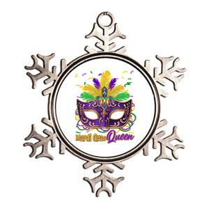 Festive Mardi Gras Queen Metallic Star Ornament