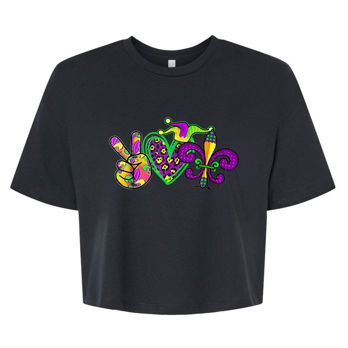 Funny Mardi Gras Women Girl Bella+Canvas Jersey Crop Tee