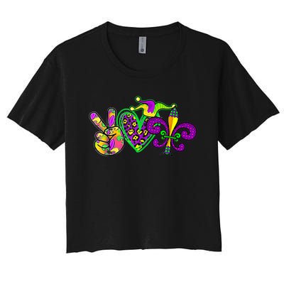 Funny Mardi Gras Women Girl Women's Crop Top Tee