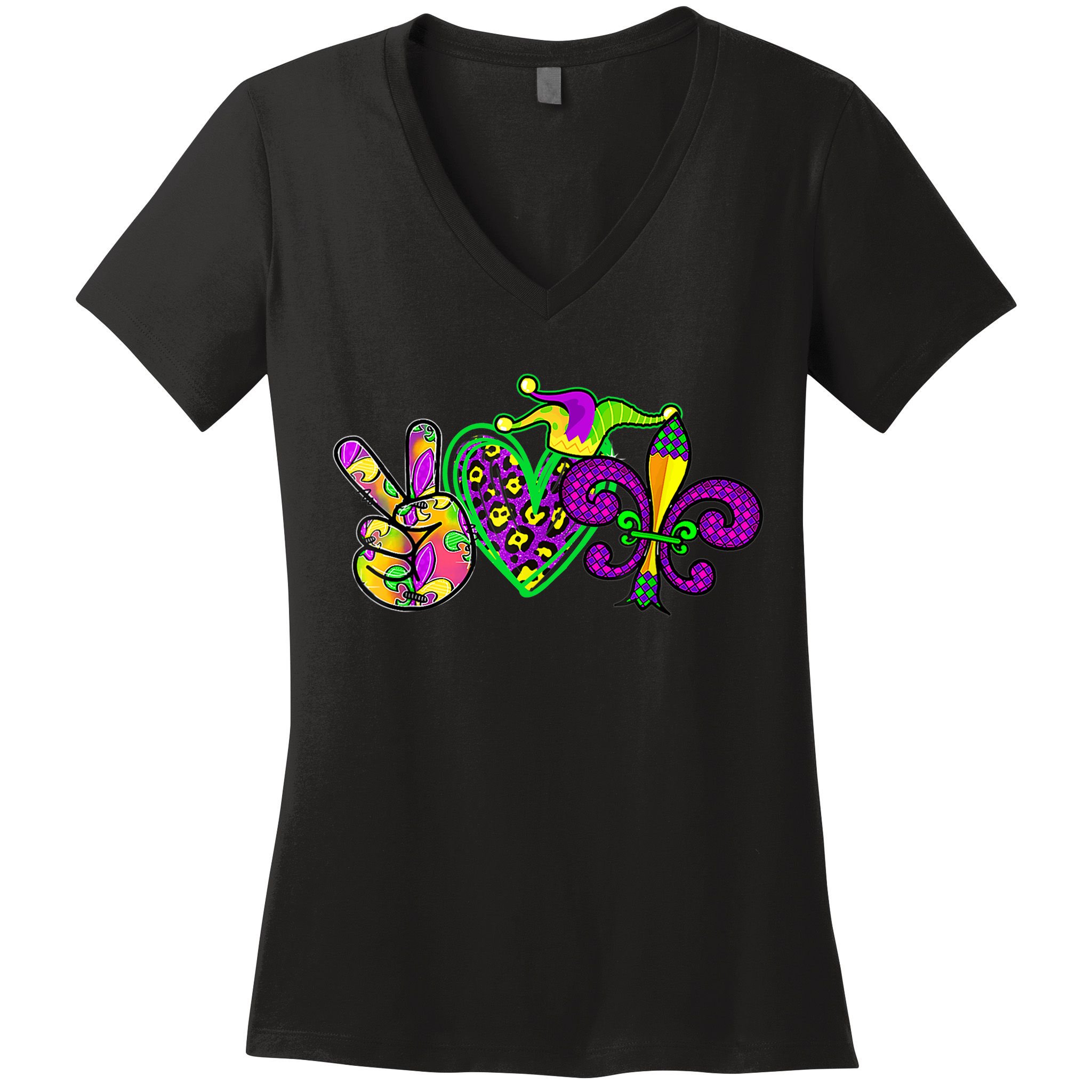 Funny Mardi Gras Women Girl Women's V-Neck T-Shirt