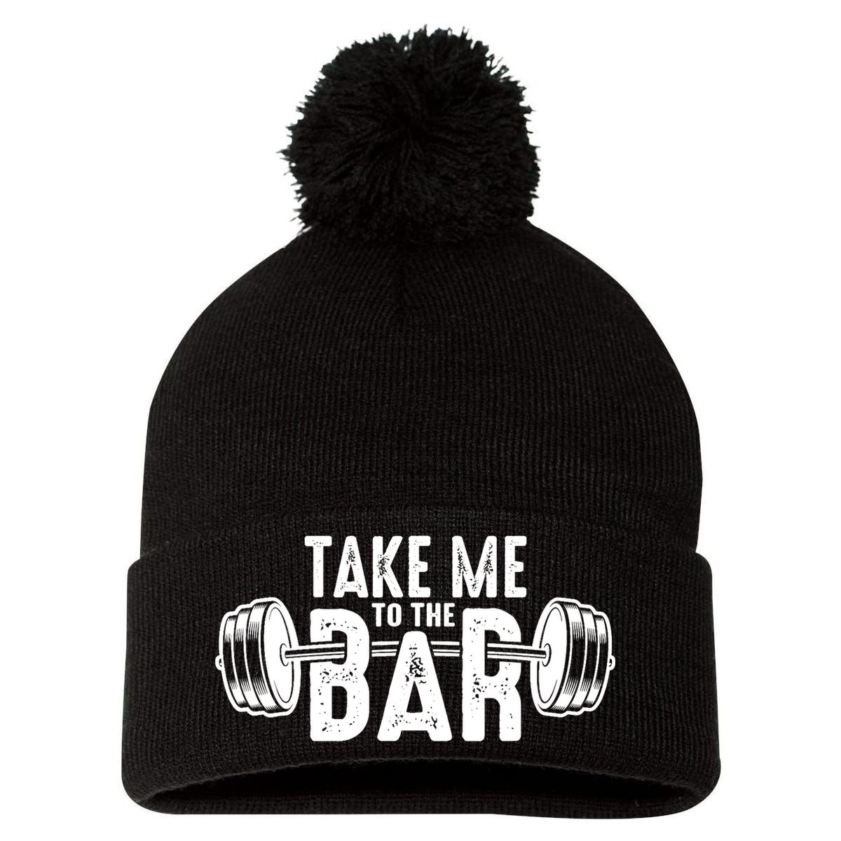Funny Muscle Gym Fitness Weight Lifting Workout Pom Pom 12in Knit Beanie