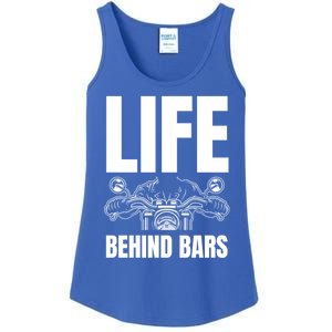 Funny Motorcycle Gift Life Behind Motorcycle Bars Cool Gift Ladies Essential Tank