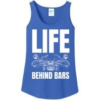 Funny Motorcycle Gift Life Behind Motorcycle Bars Cool Gift Ladies Essential Tank