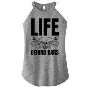 Funny Motorcycle Gift Life Behind Motorcycle Bars Cool Gift Women's Perfect Tri Rocker Tank