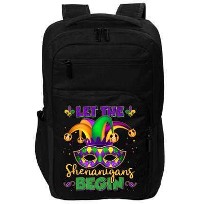 Funny Mardi Gras Let The Shenanigans Begin Jester Hat Mask Impact Tech Backpack