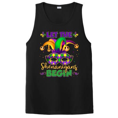 Funny Mardi Gras Let The Shenanigans Begin Jester Hat Mask PosiCharge Competitor Tank